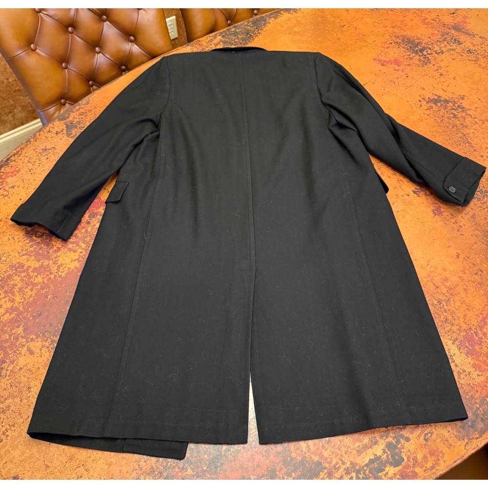 McManus & Riley Overcoat Mens XL Black Fair Vintage Union Made Wool Coat 60's - Picture 8 of 12